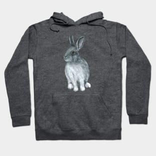 Hand drawn watercolor cute rabbit, bunny Hoodie